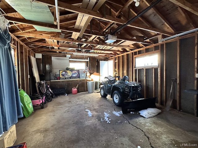 garage featuring a garage door opener