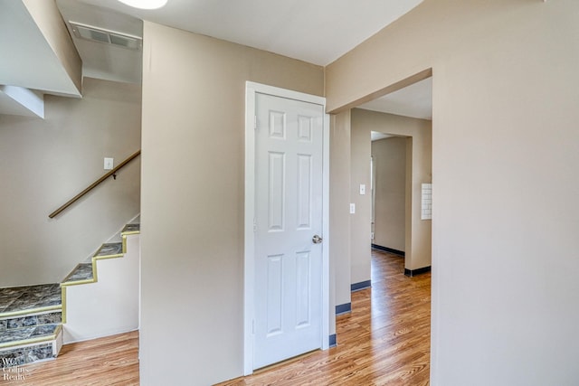 hallway featuring light hardwood / wood-style floors