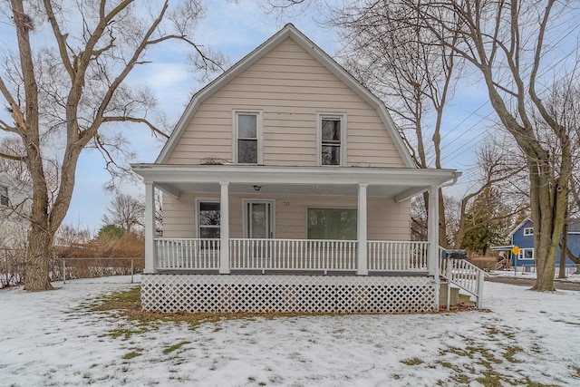 view of front facade featuring a porch