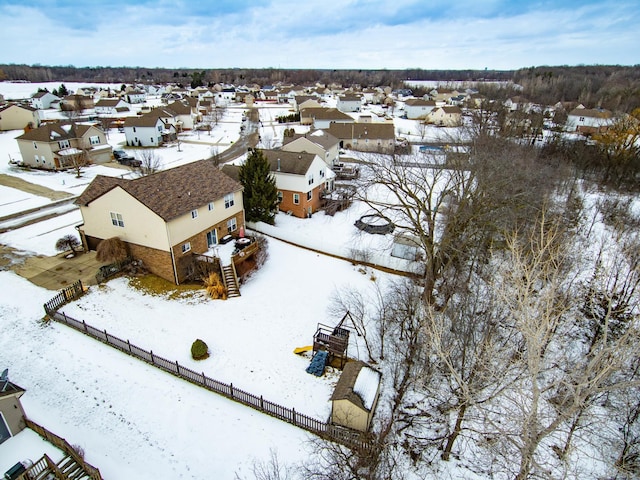 view of snowy aerial view