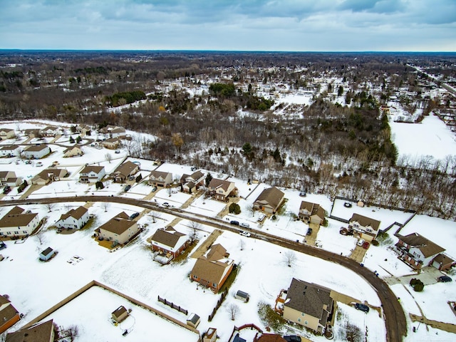 view of snowy aerial view