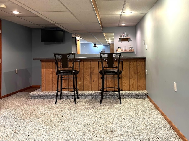 bar with a drop ceiling