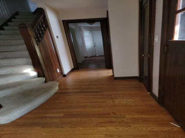 hall featuring hardwood / wood-style floors