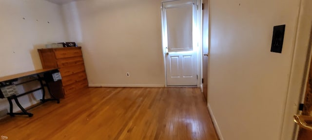 interior space with light hardwood / wood-style flooring