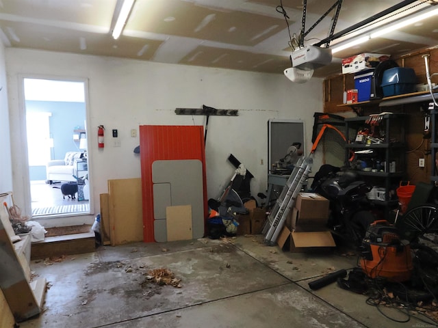 garage featuring a garage door opener