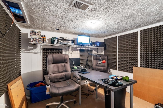 office featuring a textured ceiling