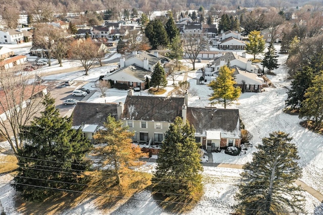 view of snowy aerial view