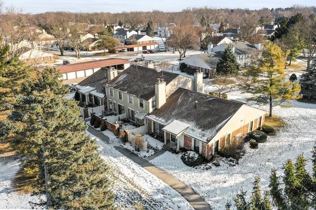 view of snowy aerial view