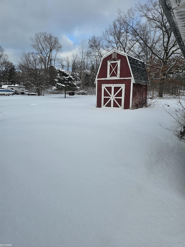 view of snow covered structure