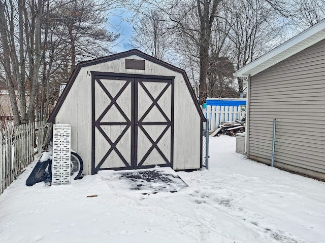 view of snow covered structure