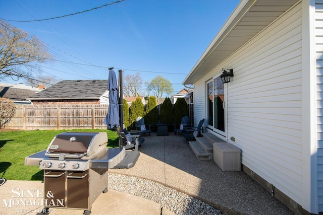 view of patio / terrace with area for grilling