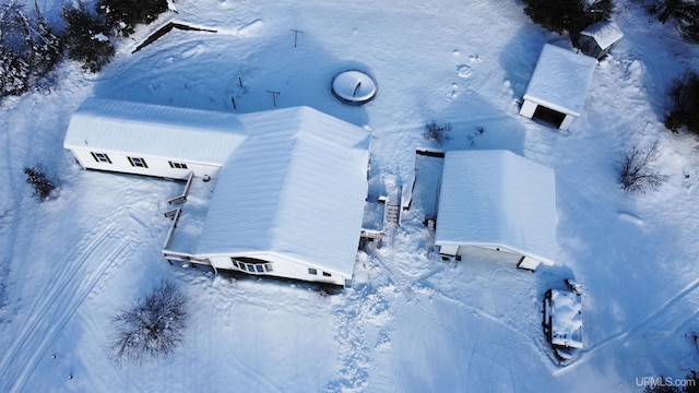 view of snowy aerial view