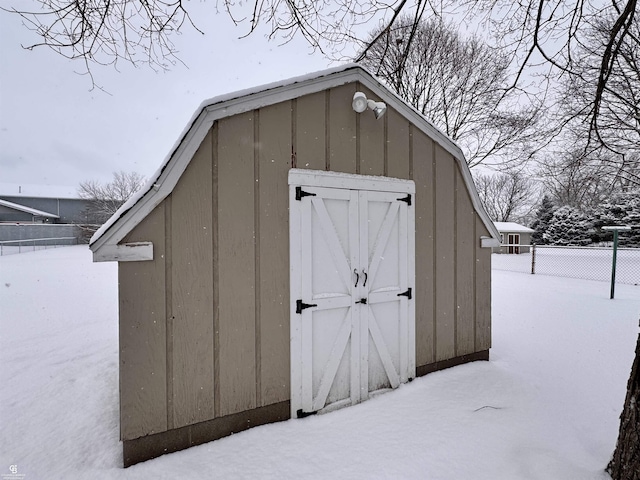 view of snow covered structure