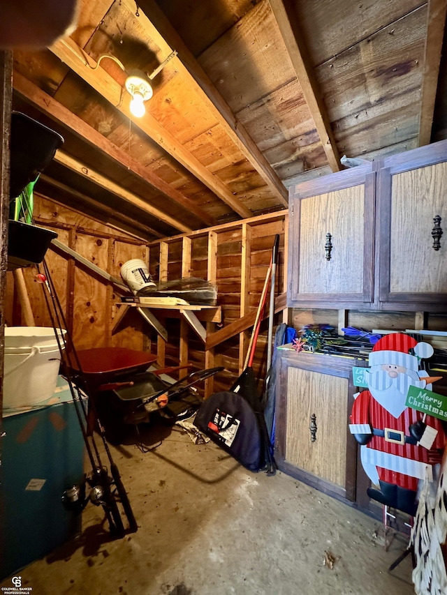 view of unfinished attic