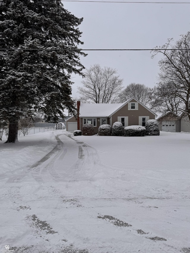 view of front of house with a garage