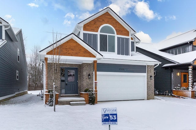 view of front of house with a garage