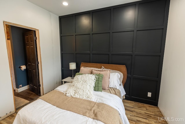 bedroom featuring light hardwood / wood-style flooring