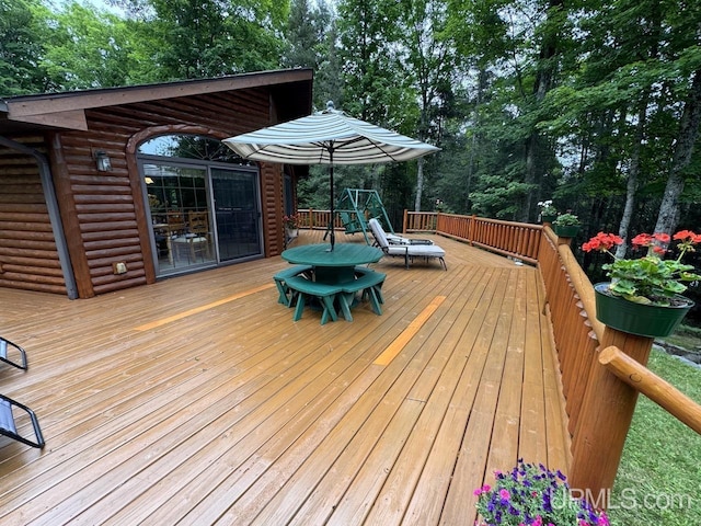 view of wooden deck