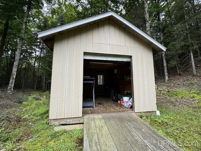 view of garage