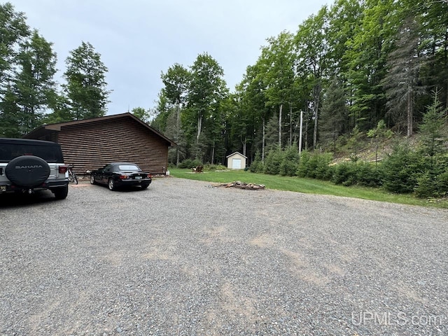 view of parking / parking lot