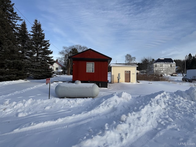 view of snow covered exterior