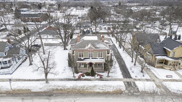 view of snowy aerial view