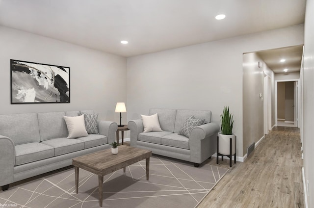 living room featuring hardwood / wood-style flooring