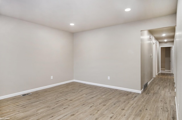 empty room featuring light wood-type flooring