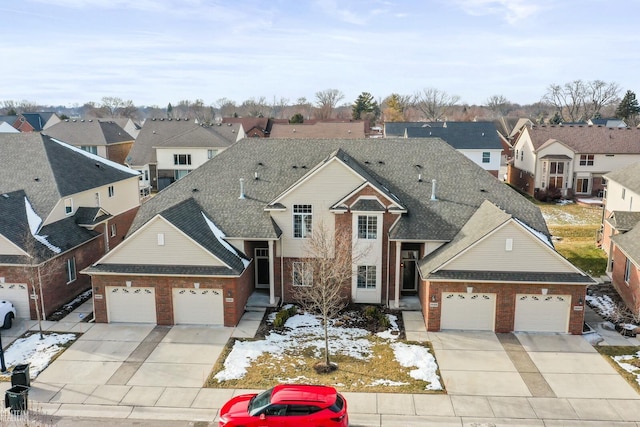 view of front property with a garage