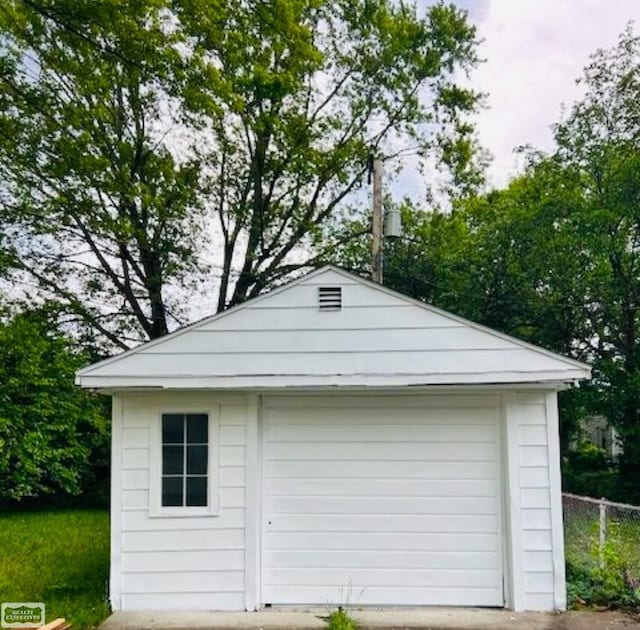 view of garage