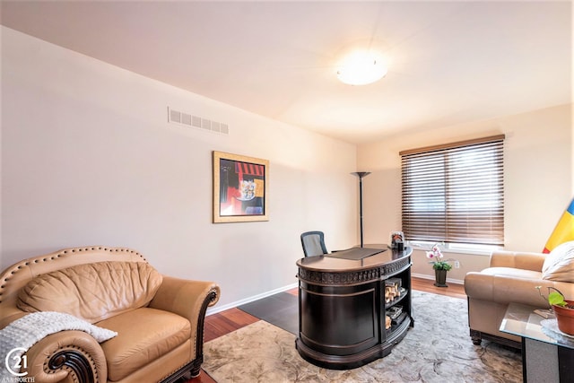 office featuring dark wood-type flooring