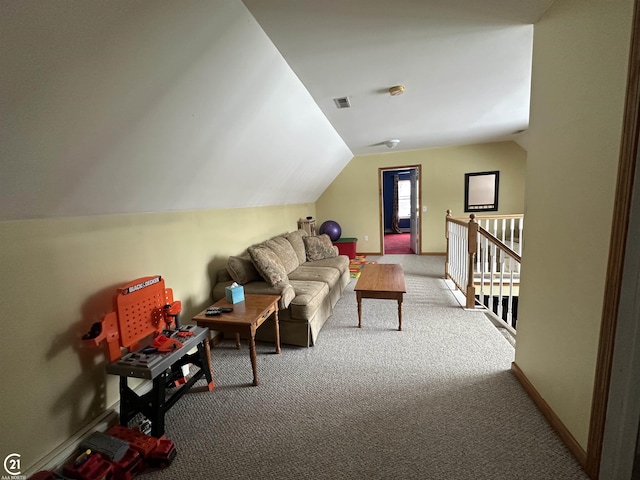 interior space featuring lofted ceiling