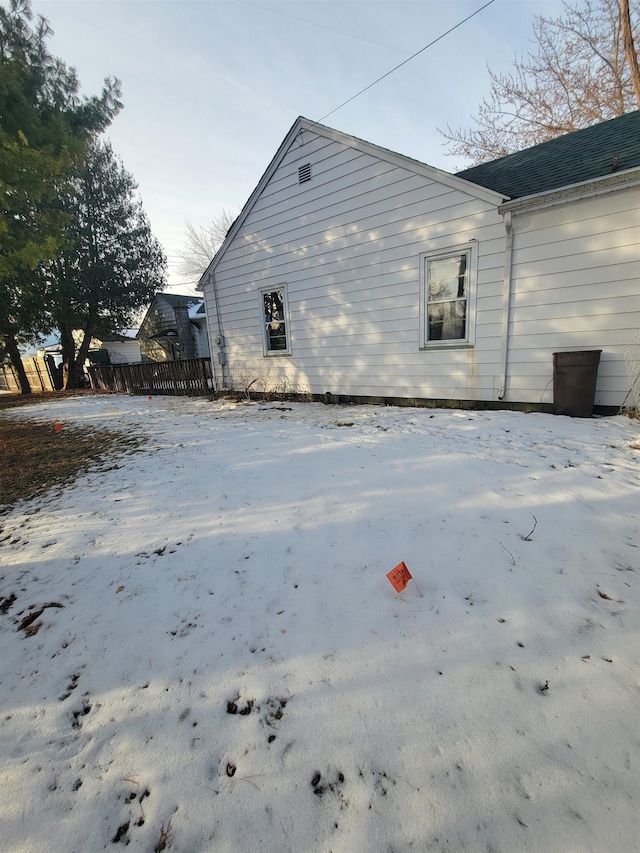 view of snowy exterior