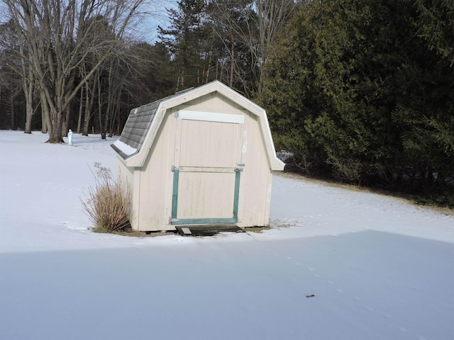 view of snow covered structure