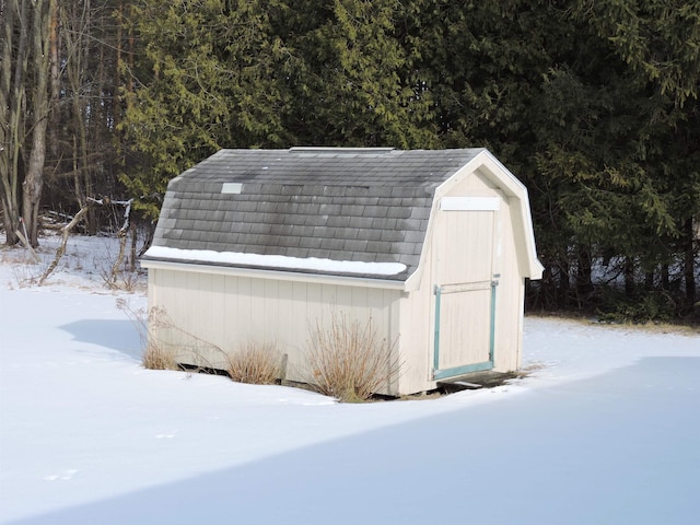 view of snow covered structure