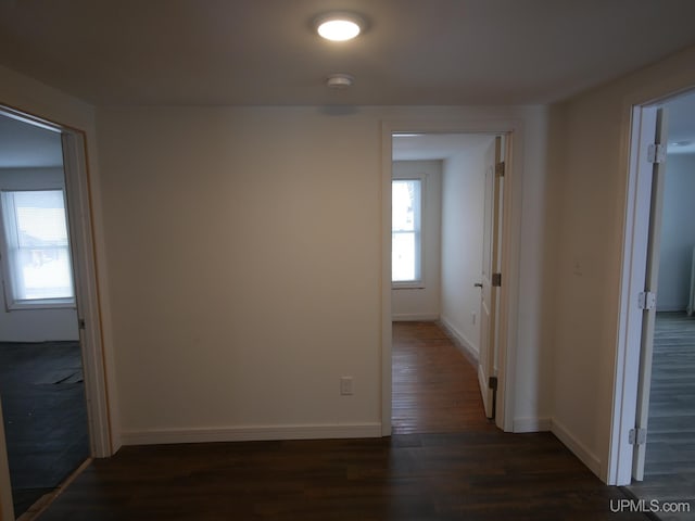 hall featuring dark hardwood / wood-style floors