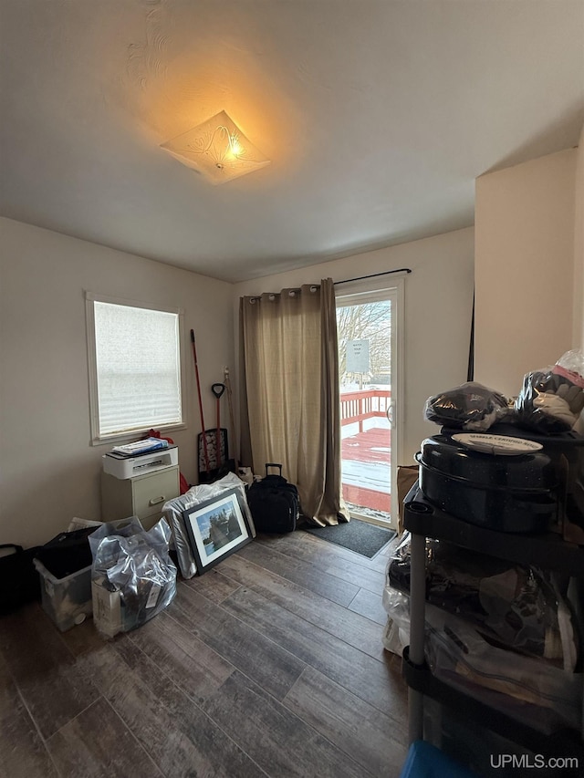 miscellaneous room with wood-type flooring