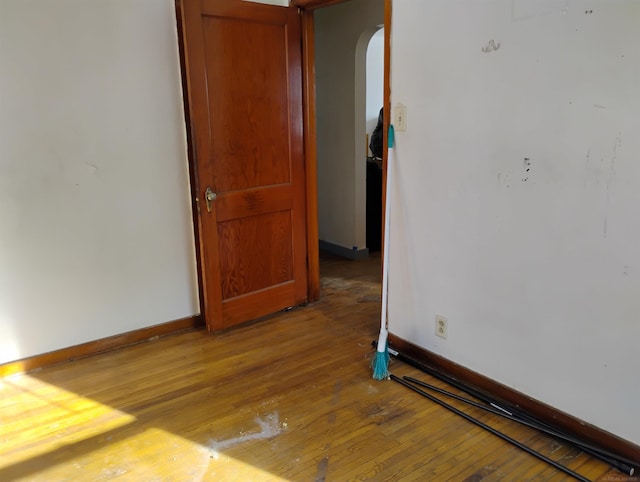 spare room with light wood-type flooring