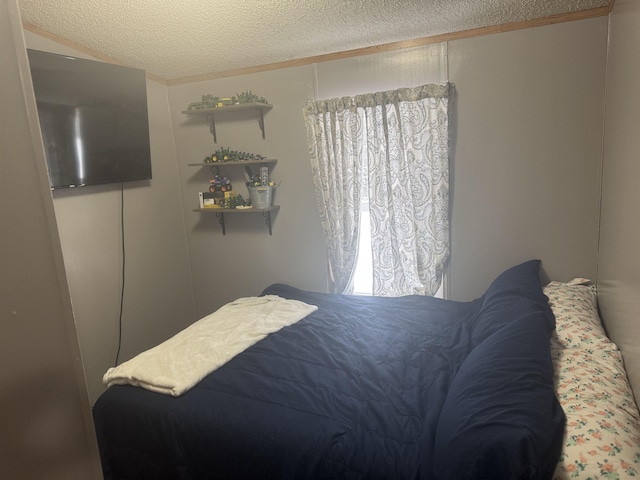 bedroom with a textured ceiling