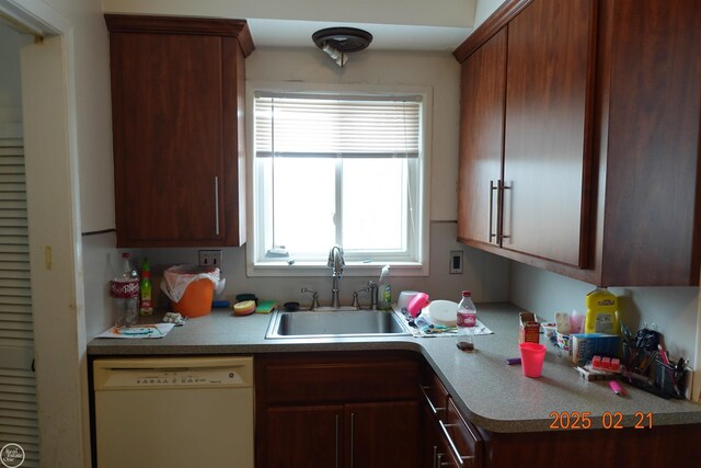 kitchen featuring dishwasher and a sink