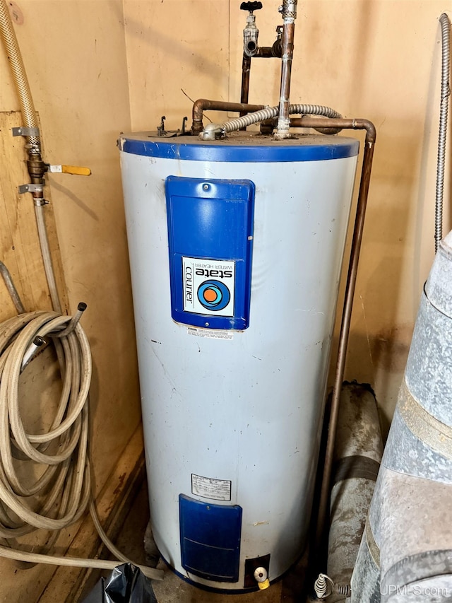 utility room with water heater