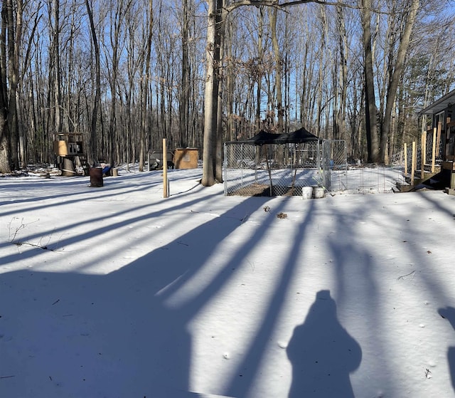 view of snowy yard