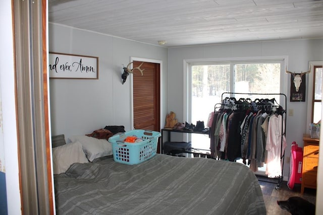 bedroom featuring wood-type flooring