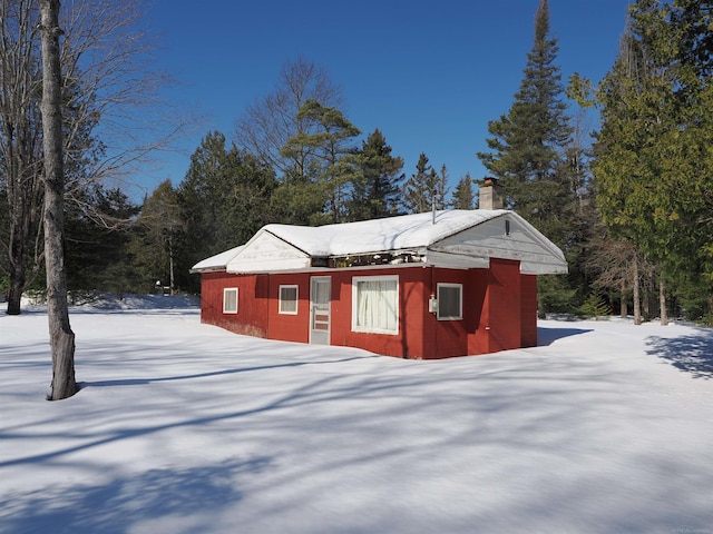 view of snow covered structure