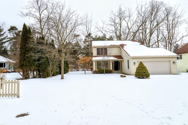 view of front of home with a garage