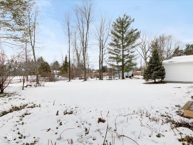 view of snowy yard