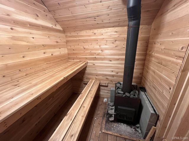 view of sauna