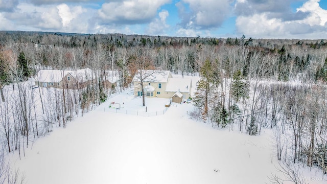 view of snowy aerial view