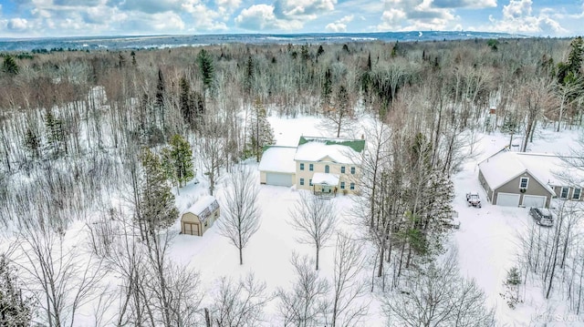 view of snowy aerial view