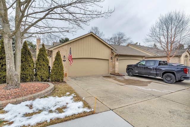 view of front of home with a garage